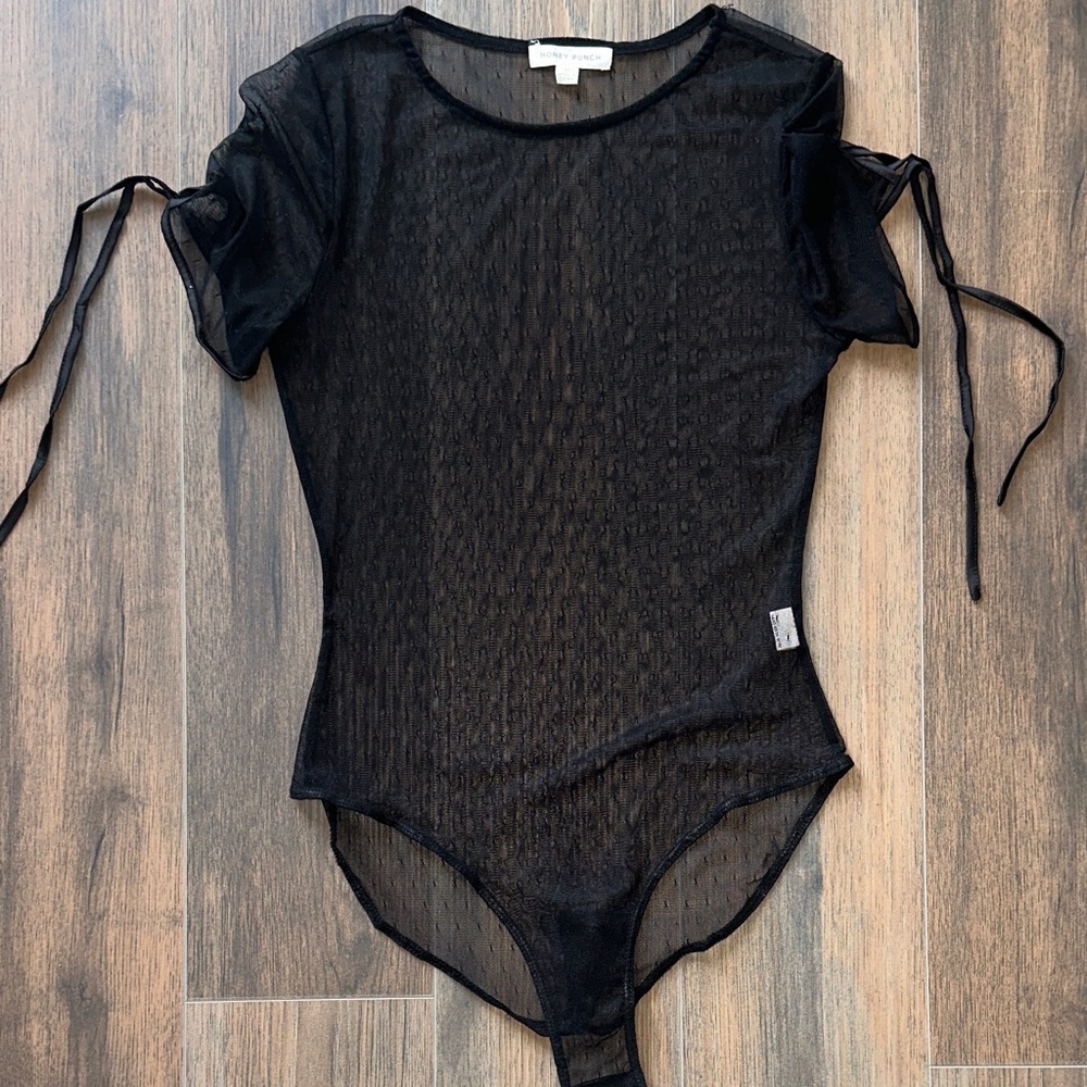 Black Sheer Lace Bodysuit